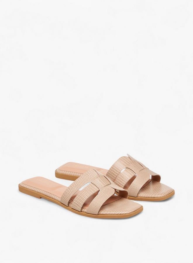 سيليست صنادل نسائية مسطحة سهلة الارتداء بنقوش - Image 2