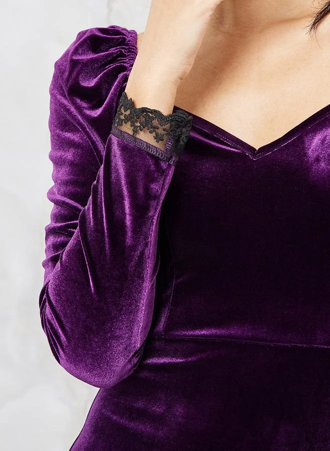 Styli Velvet Mermaid Dress