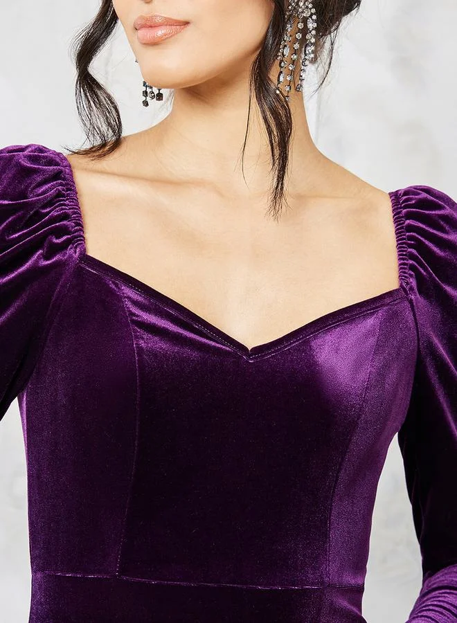 Styli Velvet Mermaid Dress