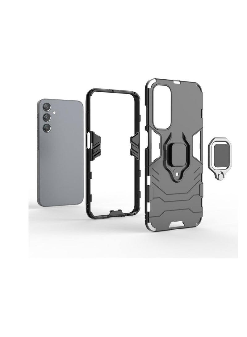Rotating Ring Holder | Military Grade Armor | Bumper Back Cover for Samsung Galaxy A24 / A25 5G (Blue) - Image 2