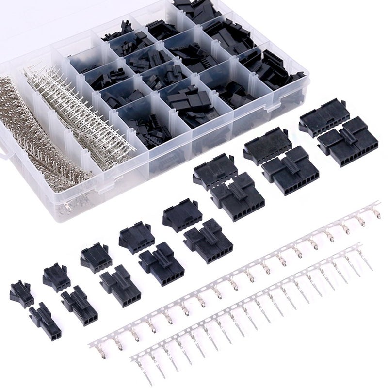 Glarks 1940Pcs 2.5mm Pitch 2/3/4/5/6/7/8/9 Pin Male and Female Plug Housing and Male/Female Pin Header Perfectly Compatible with JST-SM Connector Assortment Kit - Image 5