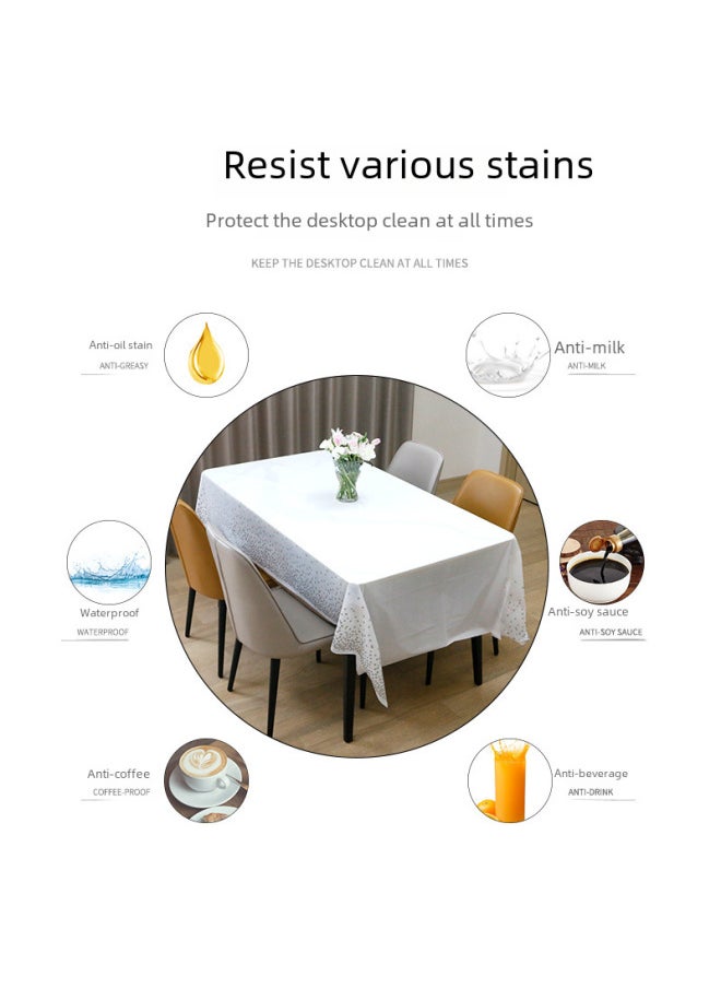 Generic Thickened Disposable Peva Tablecloth Waterproof Star Dot Design Suitable For Birthday Wedding Party Table Protector-Color:Foundation Gold Dots-Specifications:137*274cm  - Image 3