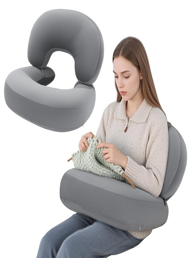 ROYALAY 2 Pcs Crochet Pillow for Lap Lumbar Support, Reading Pillow for Gaming with Memory Foam, Compact Arm Support for Reading Playing Crocheting Gaming Working - Image 1
