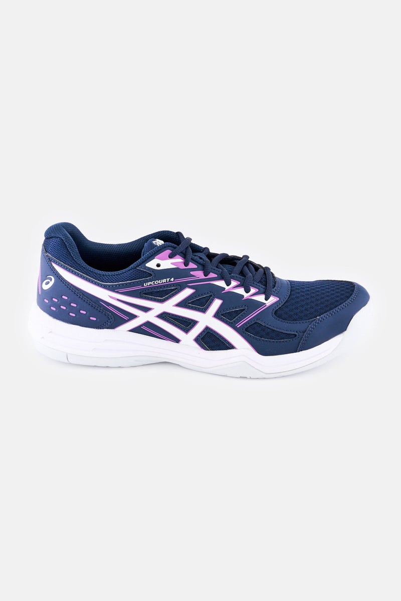 asics Women Upcourt 4 Lace Up Running Shoes, Navy - Image 4