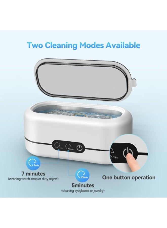 Ultrasonic Jewelry Cleaner, 48KHz Ultrasonic Cleaner Machine for Jewelry, Eyeglasses, Rings, Watch Strap, Dentures- Dual Cleaning Modes, 304 Stainless Steel Tank - Image 3
