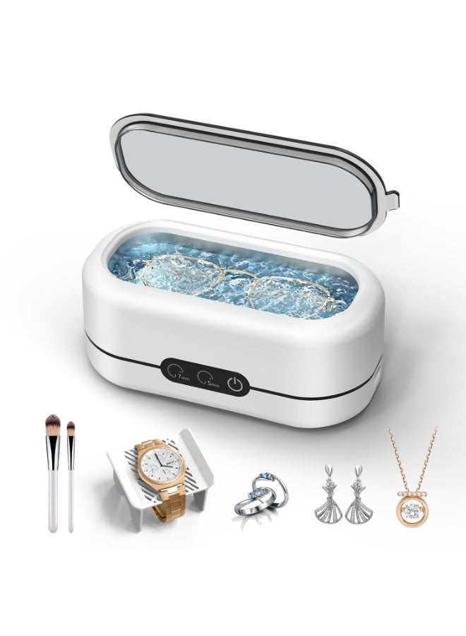 Ultrasonic Jewelry Cleaner, 48KHz Ultrasonic Cleaner Machine for Jewelry, Eyeglasses, Rings, Watch Strap, Dentures- Dual Cleaning Modes, 304 Stainless Steel Tank - Image 1