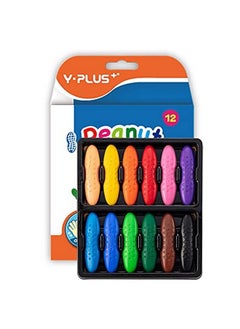 YPlus Peanut Crayons For Kids 12 Colors Washable Toddler Crayons Nontoxic Baby Crayons For Ages 24 13 48 Coloring Art Supplies  - Image 2