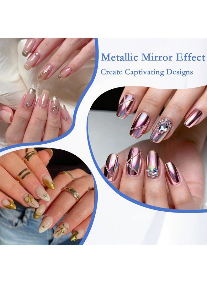 SIUSIO 16 Jars Chrome Nail Powder Nail Art Glitter Decoration Metallic Mirror Effect Holographic Aurora Pearl Mermaid White Pigment Powder Kit for Resin Craft Nail Art - Aurora Phantom - Image 5