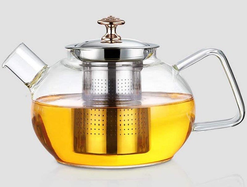 TOPHAVEN 1000ml Glass Teapot with Removable Stainless Steel Lid & Infuser Tea Maker - Image 2