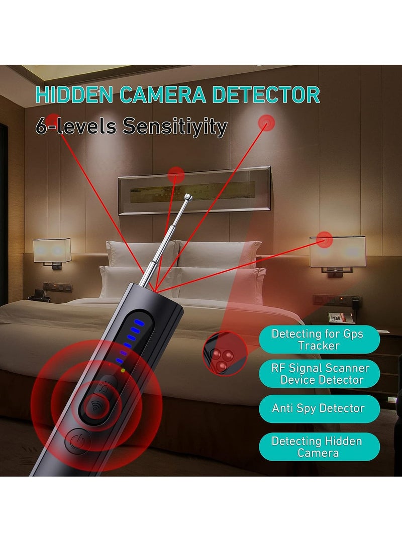 Hidden Camera Detector, Pocket Sized Anti Spy Bug Sweeper Listening Device Detector, Durable Portable RF Wireless Signal Scanner, Listening Device Camera Finder For Home Office Travel