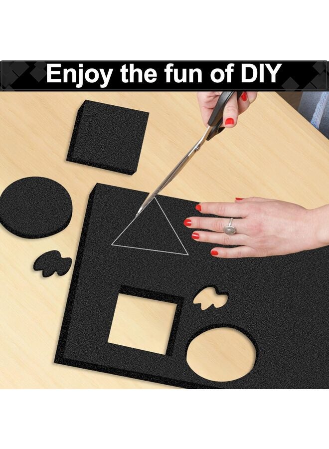 Polyurethane Foam Sheets, 16 x 12 x 1 Inch Cuttable Tool Box Case Foam Inserts Paddings, Black Cushion Packing Pads for Case Toolbox Game Box Craft Camera Storage (6pcs) - Image 2