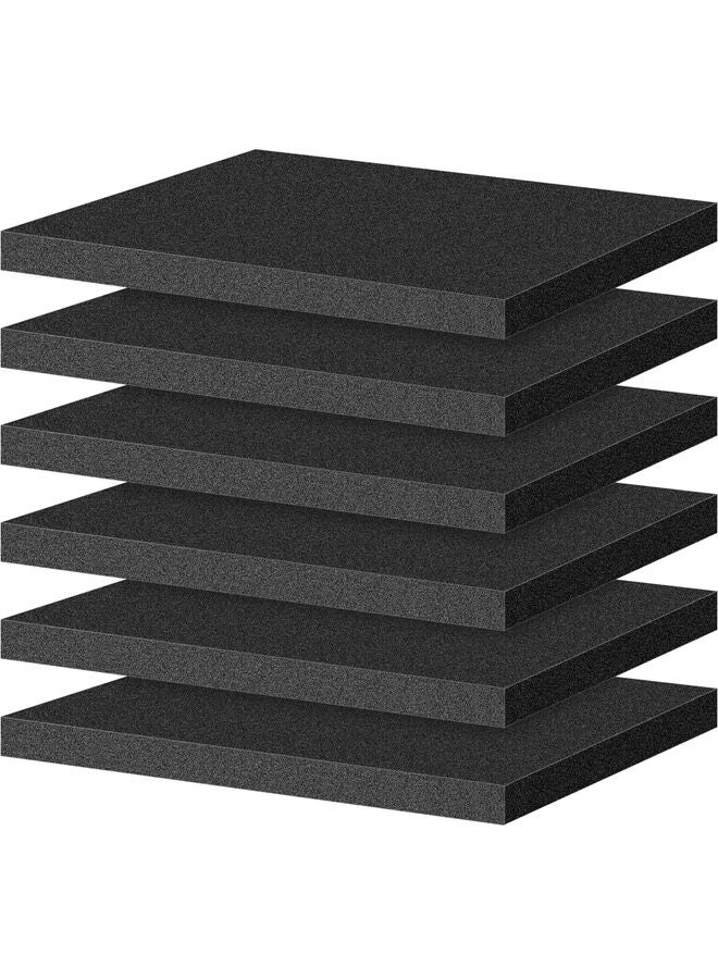 Polyurethane Foam Sheets, 16 x 12 x 1 Inch Cuttable Tool Box Case Foam Inserts Paddings, Black Cushion Packing Pads for Case Toolbox Game Box Craft Camera Storage (6pcs) - Image 1