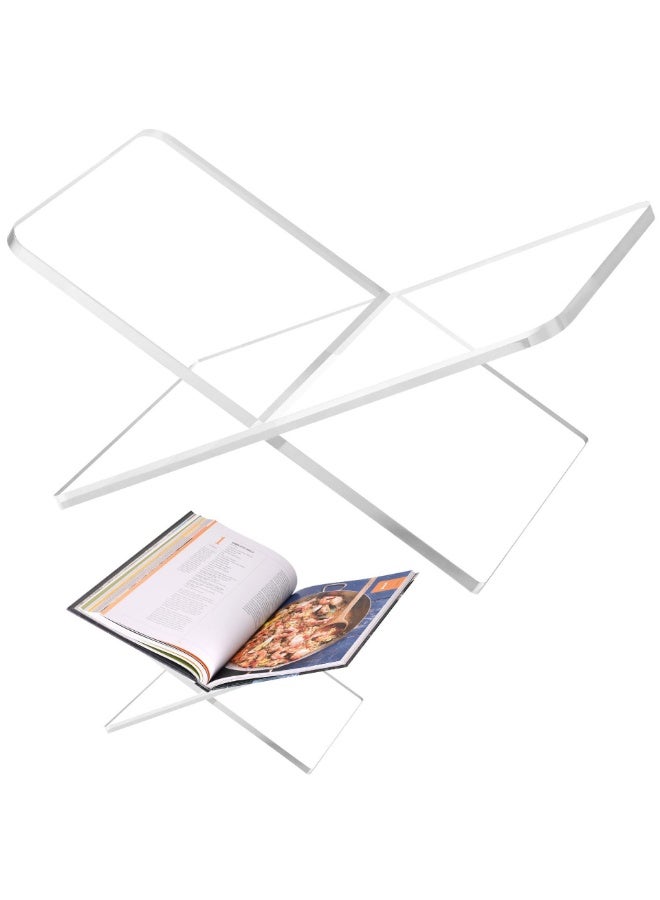 حامل الكتب الأكريليكي حامل كتب أكريليك لحامل الكتب لحامل الكتب المكتبية حامل كتب أكريليك كبير مفتوح لعرض كتب الطبخ - Image 1