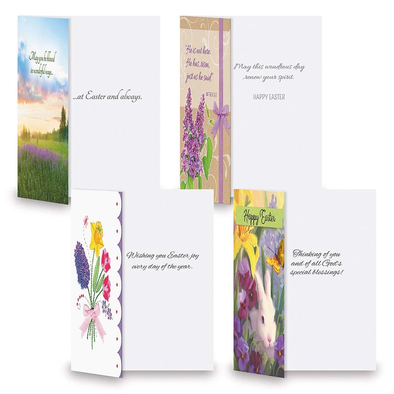 Current Easter Faith Greeting Cards Value Pack - Set of 12 Large 5" x 7", Religious Easter Cards, Inspiring Bible Messages for Christians and Catholics, White Envelopes - Image 3