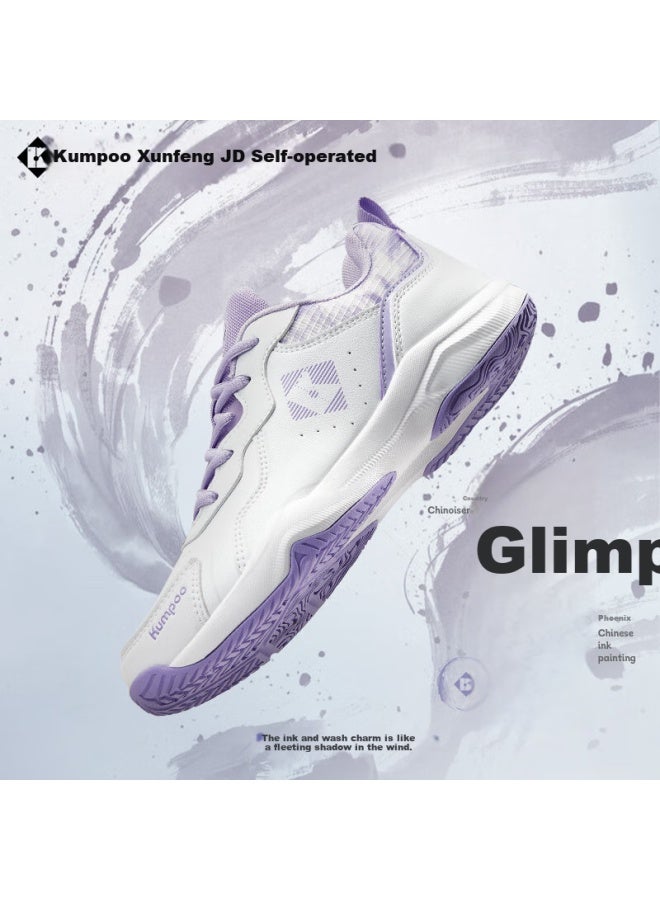 Kumpoo New Badminton Shoes Luying D21 Breathable Non-slip Wear-resistant Xunfeng Professional Sports Shoes White/purple Size 36 - Image 1