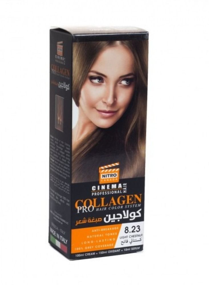 NITRO CINEMA Collagen Hair Dye No. 8.23 Light Chestnut - Image 1