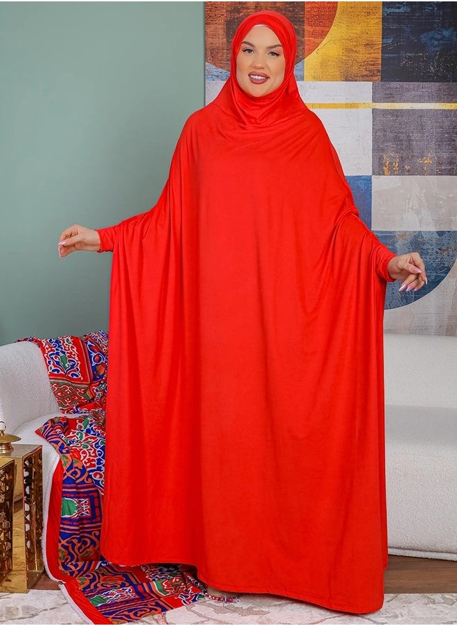 زمرد ثوب صلاة بحريني - ساده عملي مع غطاء الرأس من زمرد فاشون  - Image 3