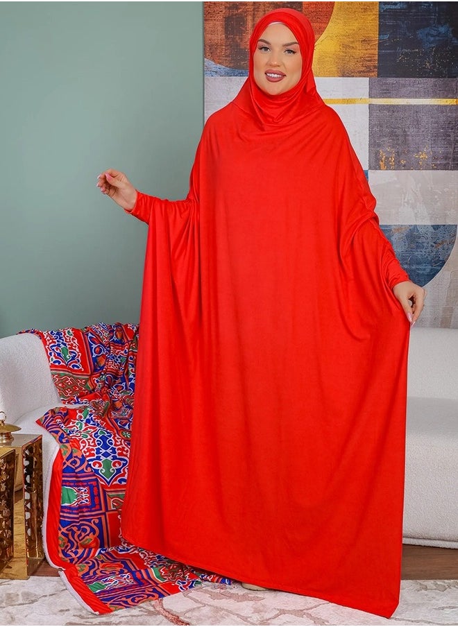 زمرد ثوب صلاة بحريني - ساده عملي مع غطاء الرأس من زمرد فاشون  - Image 4