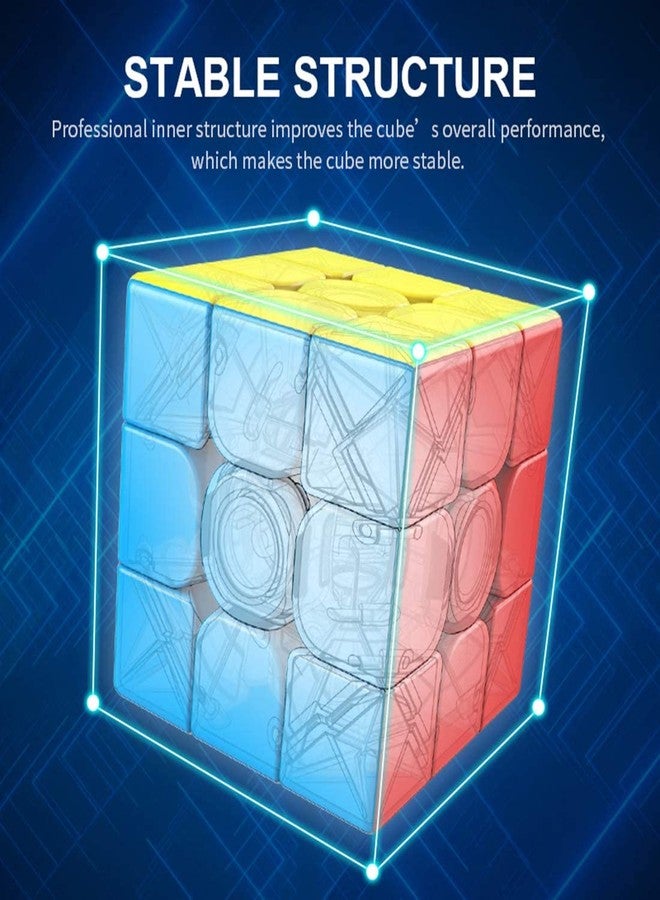 D ETERNAL Speed Cube 3x3 Professional Puzzle Cube Combo Bundle Set, Stickerless and Stickere Cube 3 by 3 with Two Cube Stand, 2-Pack - Image 3