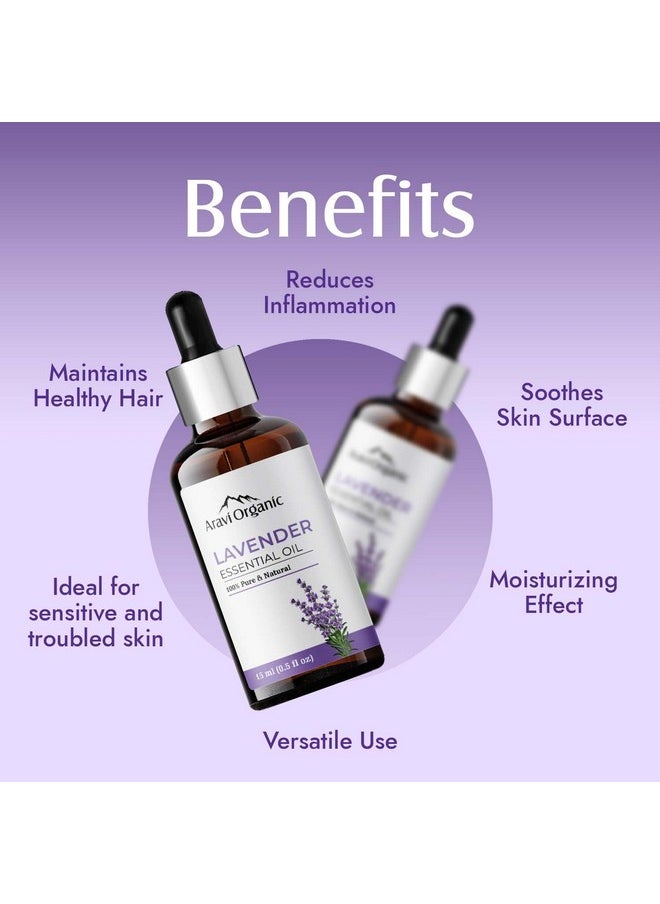 Aravi Organic 100% Pure Lavender And Rosemary Essential Oil For Hair Growth, Hair Fall Control And Skin Care - For Women And Men -15 Ml Each  - Image 3