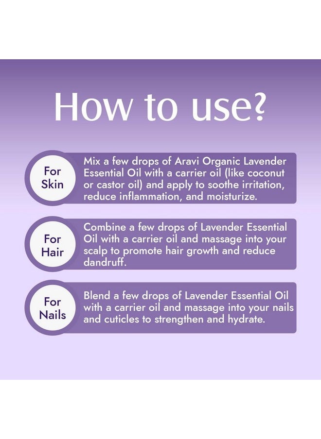 Aravi Organic 100% Pure Lavender And Rosemary Essential Oil For Hair Growth, Hair Fall Control And Skin Care - For Women And Men -15 Ml Each  - Image 5