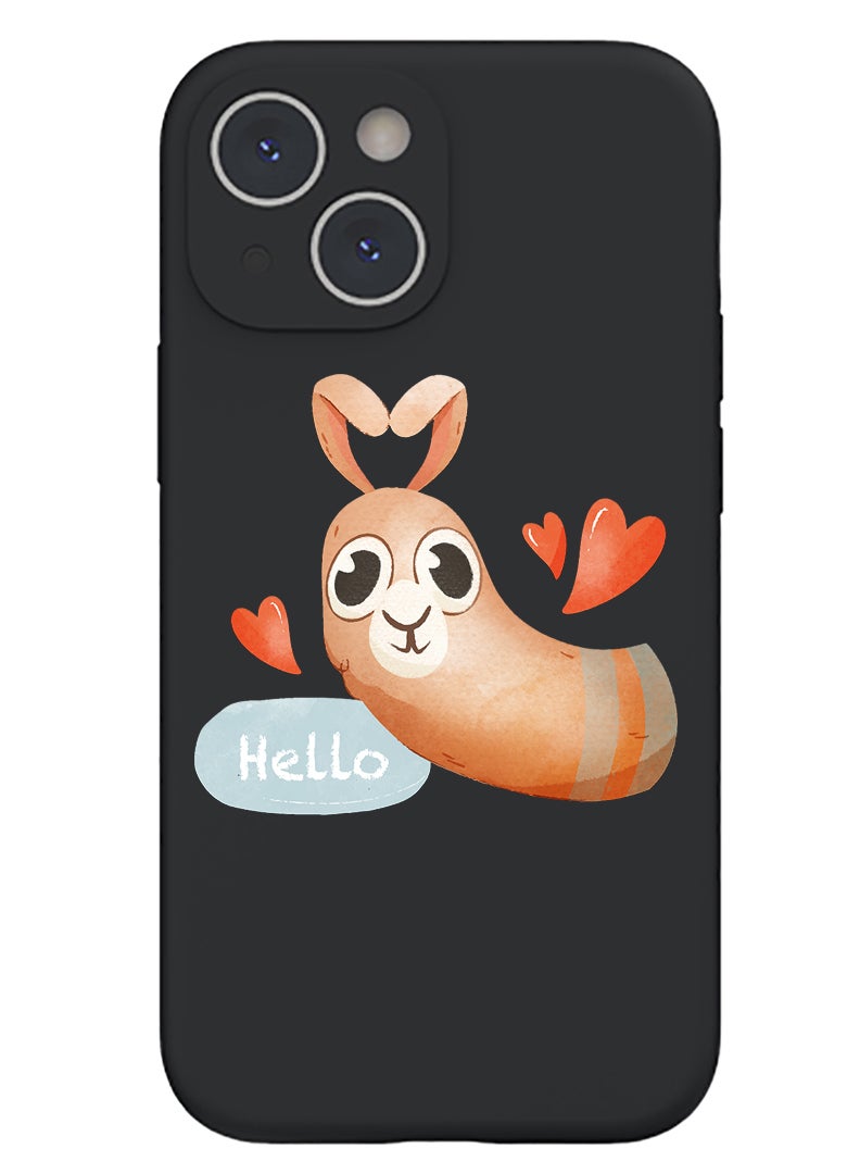 Theodor Protective Slim Fit Case Liquid Silicone Cover with Full Body Protection Anti-Scratch Shockproof Case For iPhone 15 Black  - Hustle hit and never quit black copy - Image 1