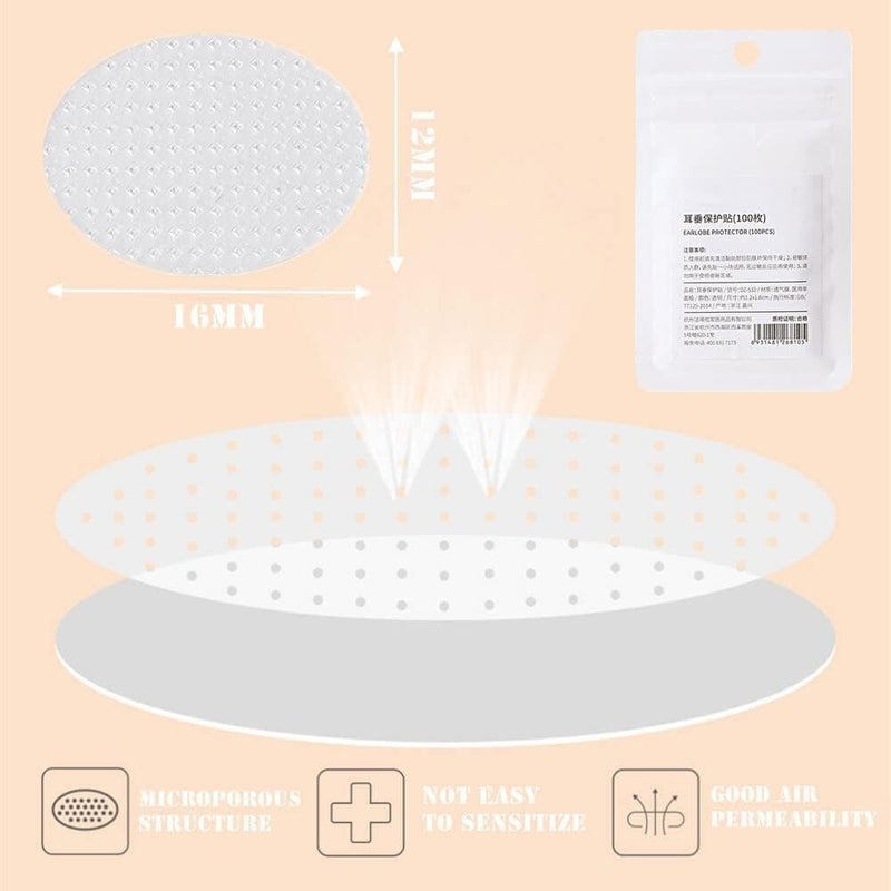 الأزرق جي دبليو شريط رفع شحمة الأذن غير المرئي من Bluejw، 60 قطعة، لدعم شحمة الأذن المتمددة أو الممزقة، لتخفيف الضغط الناتج عن الأقراط الثقيلة - Image 2