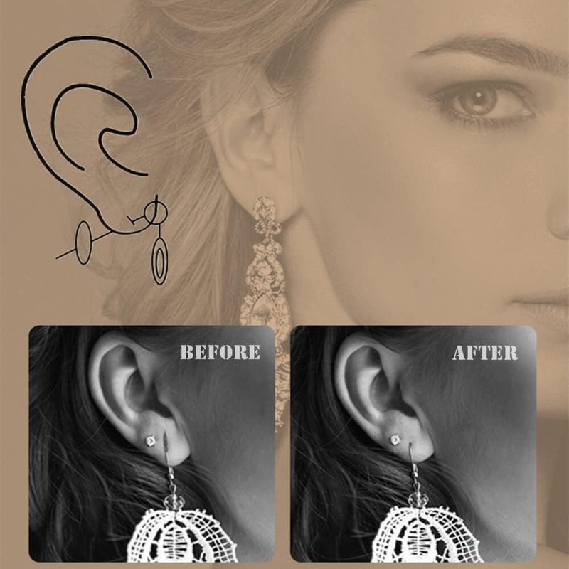 الأزرق جي دبليو شريط رفع شحمة الأذن غير المرئي من Bluejw، 60 قطعة، لدعم شحمة الأذن المتمددة أو الممزقة، لتخفيف الضغط الناتج عن الأقراط الثقيلة - Image 4