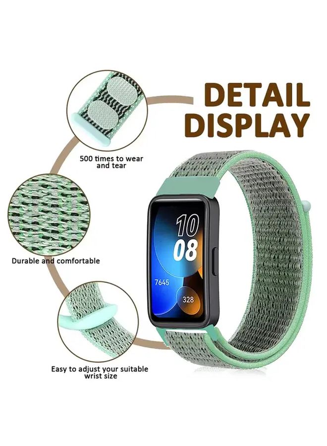 سوار من النايلون باللون الأزرق الداكن العميق مناسب لفرقة هواوي الذكية 9 8 10 مع إغلاق قابل للتعديل بحلقة وخطاف - Image 2
