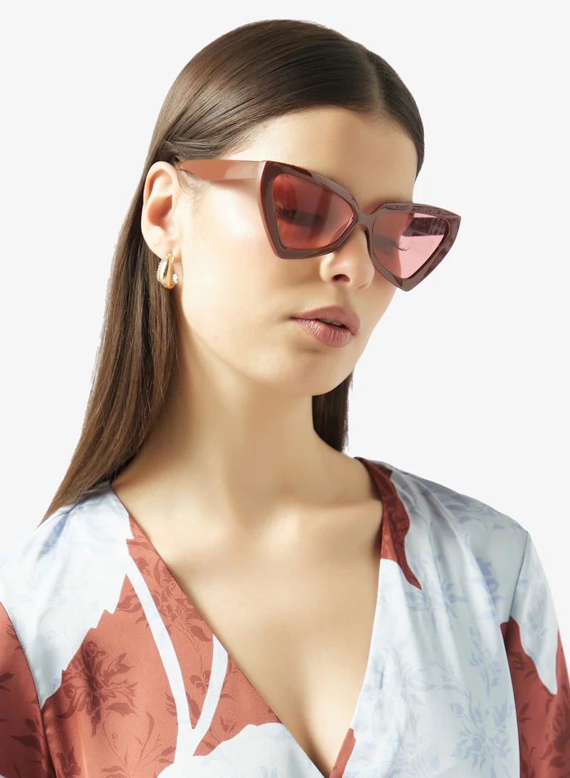 Ginger Burgundy Cat Eye Classic Sunglasses for Women | Best Price UAE