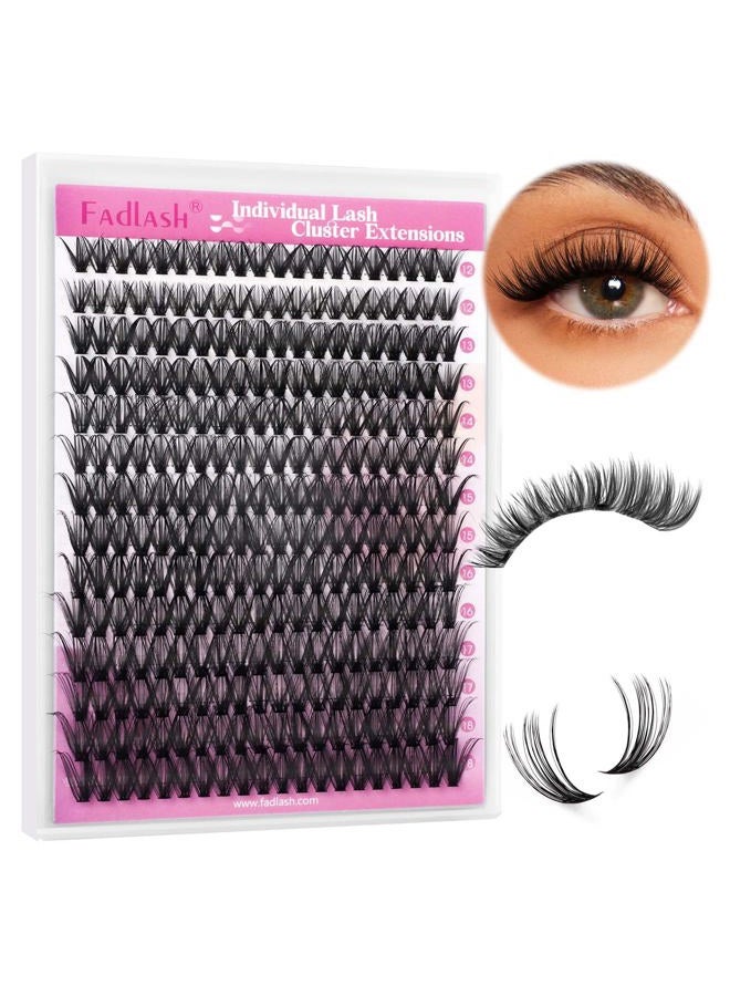 FADLASH مجموعة رموش 12-18 مم مزيج رموش فردية مجموعة رموش سوداء كثافة رموش مجموعة رموش فردية طويلة تمديدات رموش على شكل C DIY تمديد رموش (40D-0.07C، 12-18 مم) - Image 1