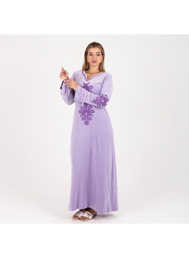 زيكوتكس  عباية نسائية طويلة قطيفة مطرزة من زيكوتكس - Image 5