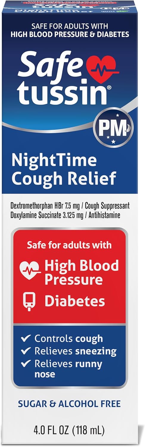 Safetussin Safetussin PM Night Time Cough Relief Syrup, 4 Ounce Bottle 