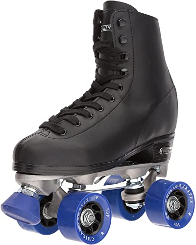 CHICAGO Skates Premium Black Quad Roller Skates for Boys and Men Beginners Classic Adjustable HighTop Design for Indoor or Outdoor Skates and Roller Derby