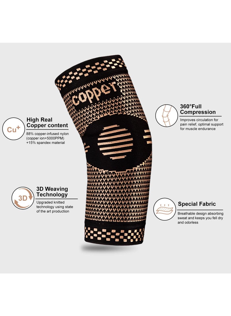 Sweet seven Copper Elbow Sleeve - Compression Brace for Tendonitis, Tennis Elbow, Golfers, Arthritis, Bursitis, Pain Relief - Fit for Men & Women L  - Image 4