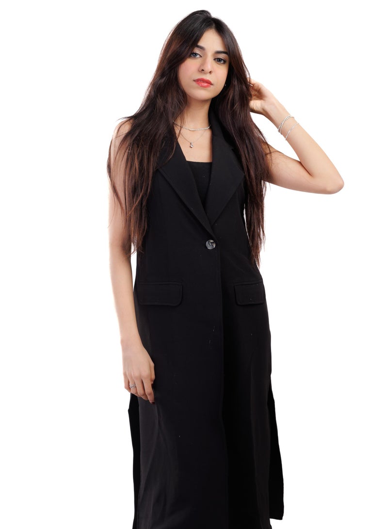 Coctail 17281-vest blazer-black  - Image 1