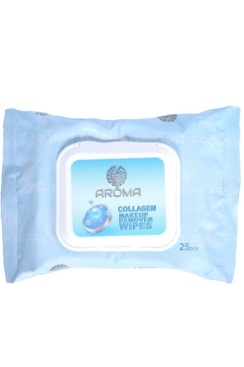 Aroma Collagen Makeup Remover Wipes (25 Pcs)