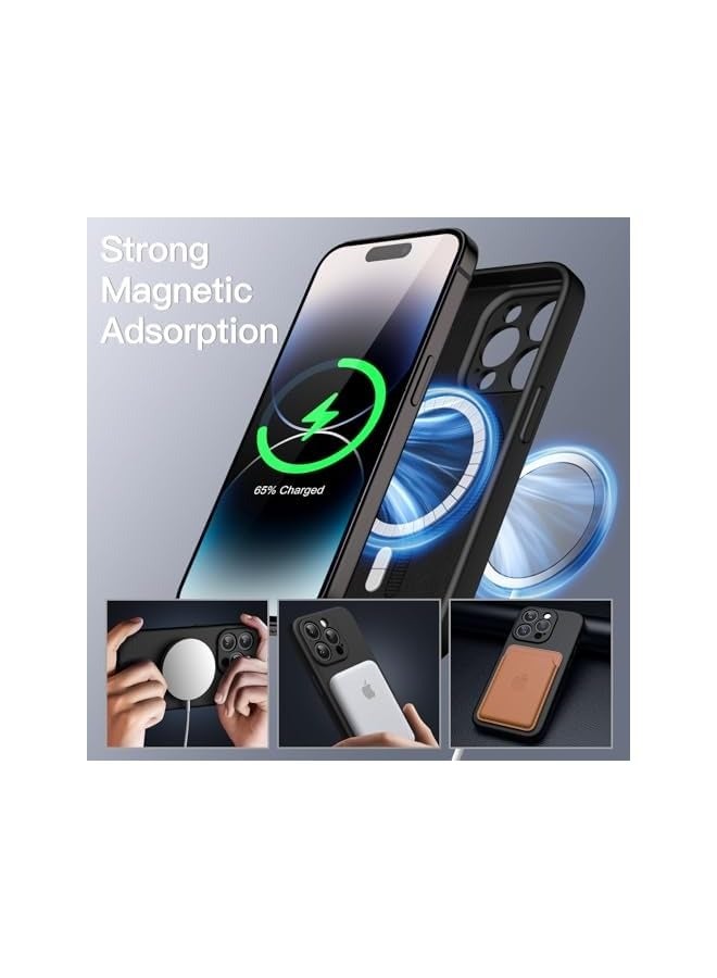 Jetech Magnetic Silicone Case for iPhone 14 Pro Max 6.7-Inch, Compatible with MagSafe, Phone Cover with Camera Lens Full Protection (Black) - Image 3