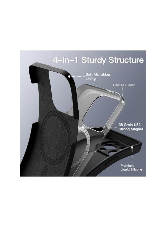 Jetech Magnetic Silicone Case for iPhone 14 Pro Max 6.7-Inch, Compatible with MagSafe, Phone Cover with Camera Lens Full Protection (Black) - Image 4