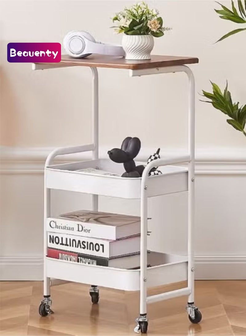 بيوينتي عربة مساعدة مع قمة طاولة خشبية - Image 1