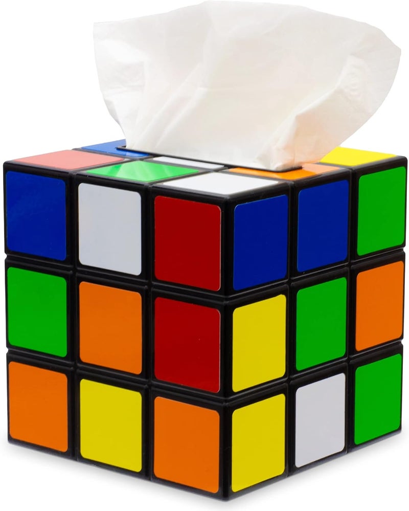 getDigital Plastic Magic Cube Tissue Box Cover, Holder for Square Tissue Boxes with Magnetic Lock, Multi Color - Image 1