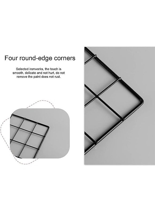 4 PC Wall Grid Panels For Photo Display Office Decorative Desk Storage Organizer Study Memo Board Dimensions 13.8" x 13.8"
