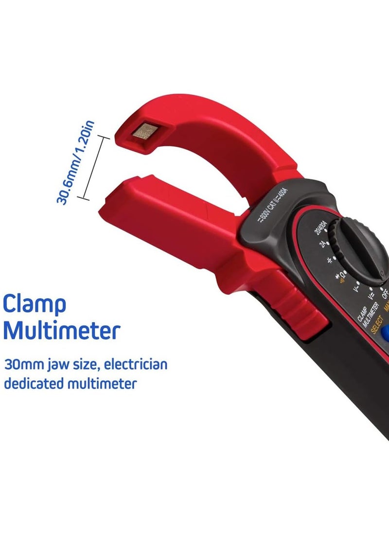 DEFAONS DEFAONS Digital Clamp Meter 400A AC Current Clamp Multimeter with Data Hold, Max Hold, 30mm Jaw Size, Easy Clamp Control, Battery Powered, Voltage and Ohm Measurement, ST201  - Image 2