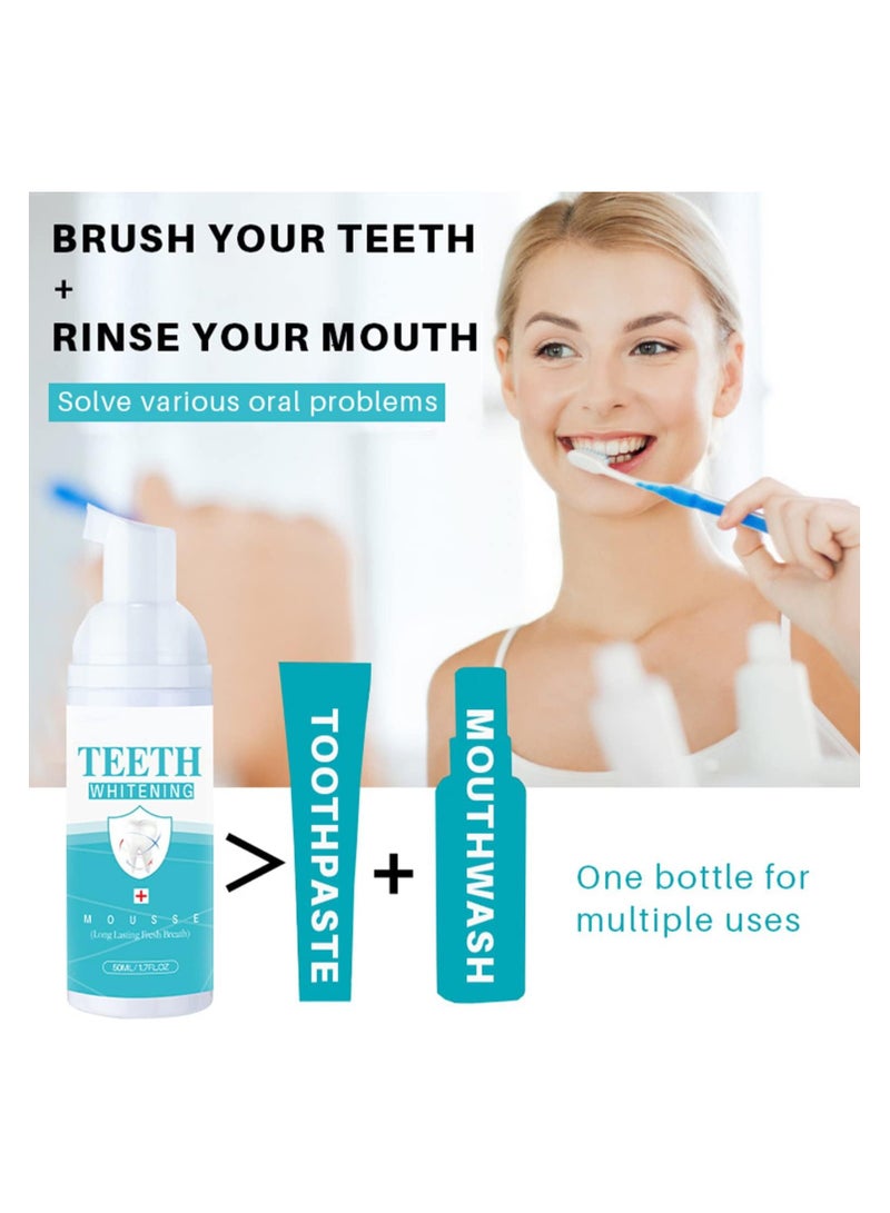 SYOSI 2 قطعة موس تبييض الأسنان، معجون تنظيف الفم، رغوة للتنفس المنعش عميق، معجون تنظيف الأسنان، نفس منتعش، معجون تبييض موس ناعم جداً، رعاية فموية رغوية، معجون غسول الفم - Image 4