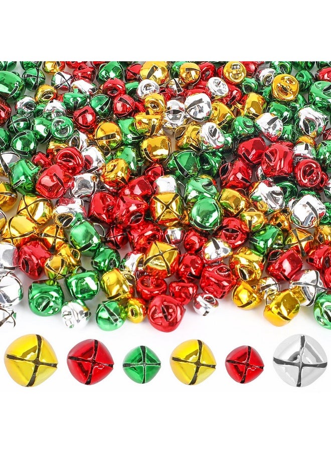 DERAYEE DERAYEE 220 Pcs Jingle Bells, 4 Colors Mini DIY Craft Bell Bulk for Christmas Home and Pet Decorations Xmas Party Favors Supplies  - Image 1