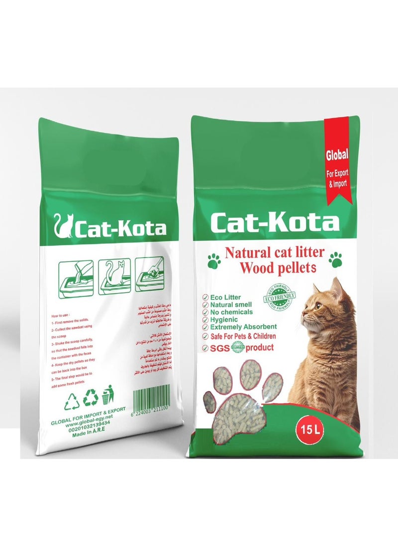 Generic - Cat-Kota Medical Wood Cat Litter Moisture Absorption 15kg - Image 1