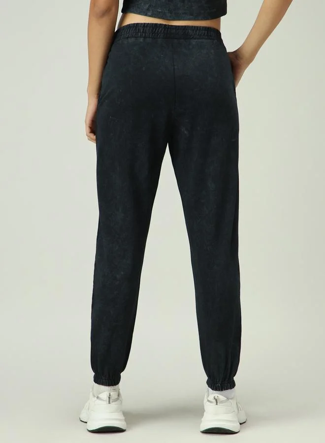 Outzidr  Grey Acid Wash Cuffed Joggers for Women | Best Price UAE