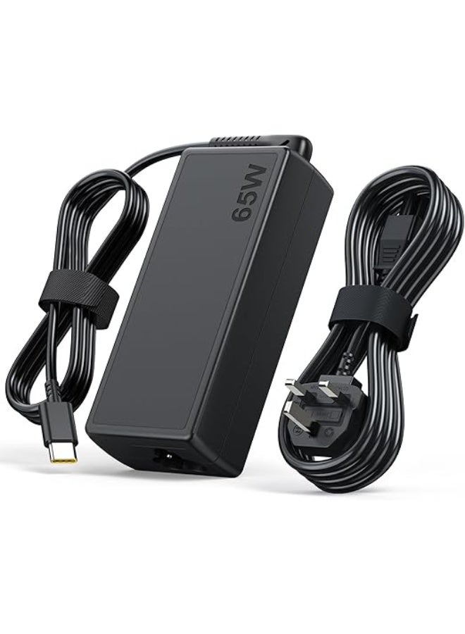 Universal 65W USB-C Laptop Charger - Fast Charging Power Supply - Compatible with ThinkPad, Yoga, Latitude, XPS, and Type-C Devices - Reliable AC Adapter for Daily Use - Image 1