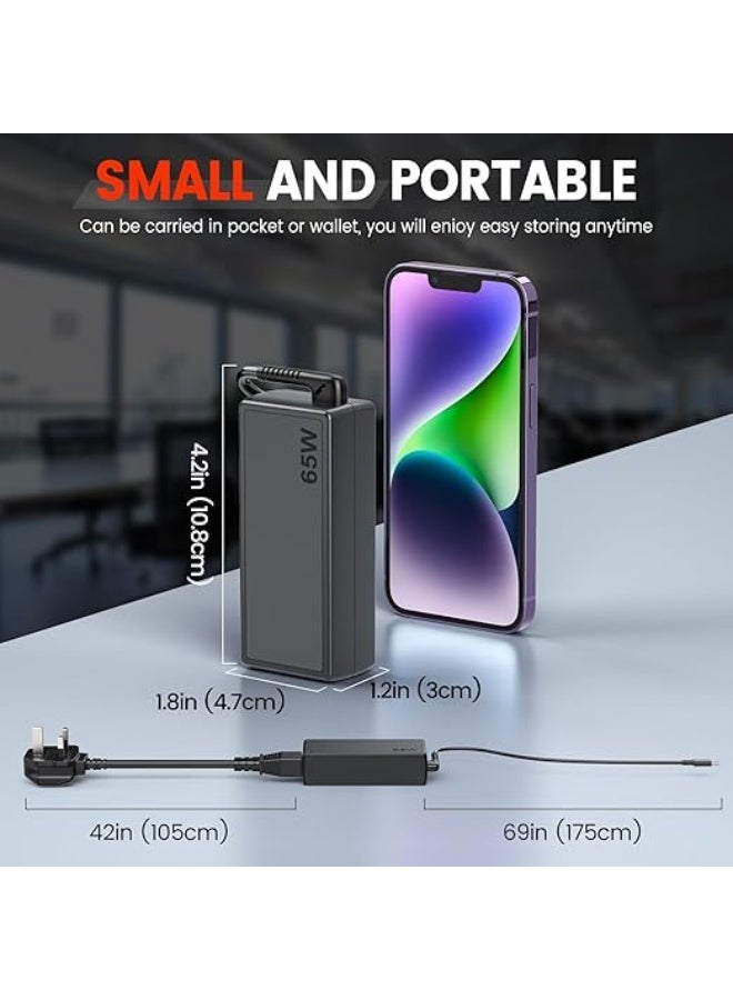 Universal 65W USB-C Laptop Charger - Fast Charging Power Supply - Compatible with ThinkPad, Yoga, Latitude, XPS, and Type-C Devices - Reliable AC Adapter for Daily Use - Image 3