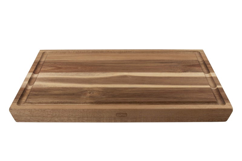 Dexas Angled Acacia Wood Cutting Board with Well 15 x 20 inches